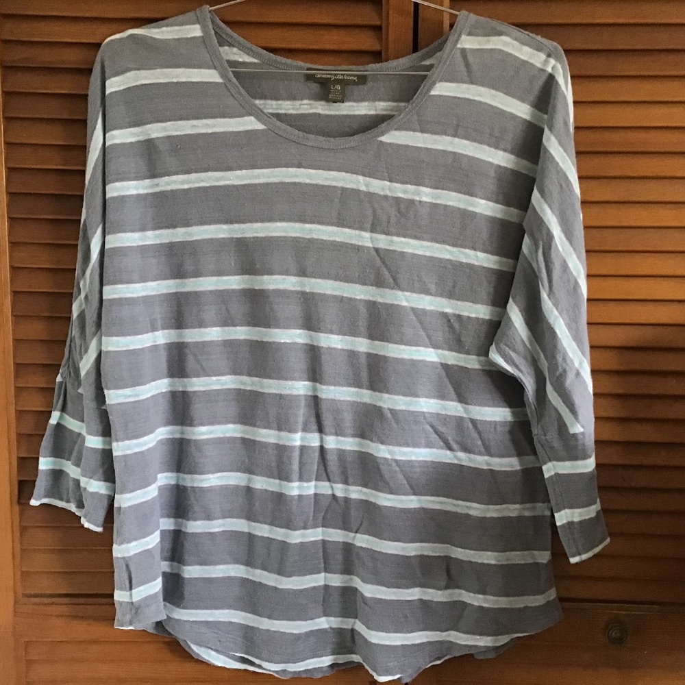 Tommy Bahama linen top great condition Large Gray/blue